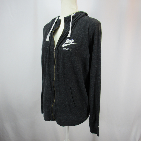 Nike Jackets & Blazers - Nike Vintage Look Charcoal Zip Up Hoodie Jacket